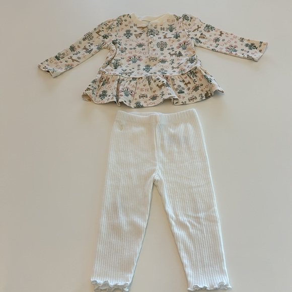 Ralph Lauren Baby Girl Cotton Henley Top & Legging Set - Picture 5 of 15
